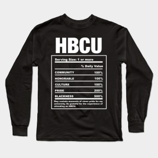 HBCU Nutrition Facts Funny Long Sleeve T-Shirt